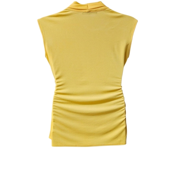 ESSENTIALS Chic Yellow V-Neck Sleeveless Blouse Size M/L - Picture 8 of 11